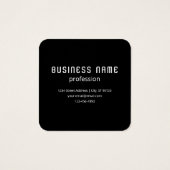 Uw Logo en bewerkbare tekst Sjabloon | Zwart & Wit Vierkante Visitekaartjes (Achterkant)