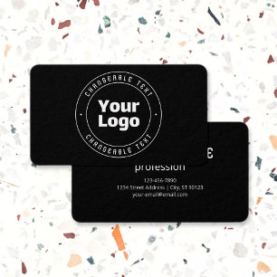 Uw Logo en bewerkbare tekst Sjabloon   Zwart & Wit Visitekaartje