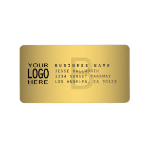 Uw Logo en modern Faux Metal Return-adres Etiket