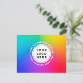Uw Logo en tekstregenboog Persoonlijk Dank u Briefkaart (Staand voorkant)