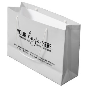 Uw logo evenementenbedrijf bedrijfs branding grijs groot cadeauzakje