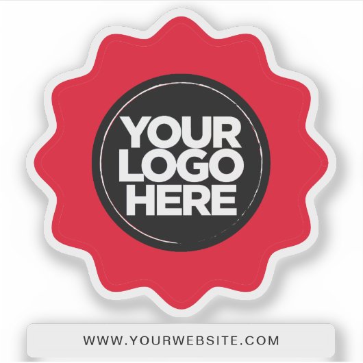 Uw Logo Eyecatching Red Border Wissen Uitgesneden Sticker (Voorkant)