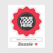 Uw Logo Eyecatching Red Border Wissen Uitgesneden Sticker (Vel)