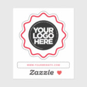 Uw Logo Eyecatching Wavy Border Red Uitgesneden Sticker (Vel)