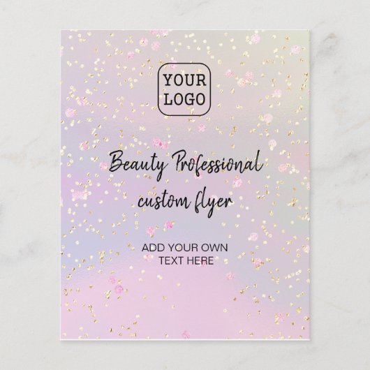 uw logo faux glitter op faux holographic effect flyer (Voorkant)