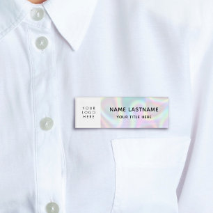 Uw Logo faux holographic Magnet-titel Naambadge