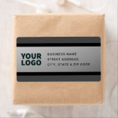 UW LOGO Faux Silver Black & Grey Retouradres Etiket (Insitu)