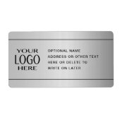 UW LOGO | Faux Silver Metal & optionele tekst Etiket (Voorkant)