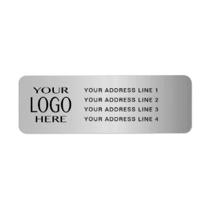 UW LOGO   Faux Silver Metal Return-adres Etiket