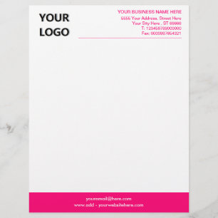 Uw Logo Foto Business Kantoor Letterhead - Roze Briefhoofd