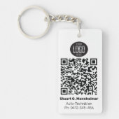 Uw Logo foto Digitale QR-code ID Sleutelhanger (Voorkant)