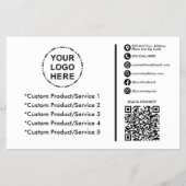 Uw Logo & foto minimalistische moderne QR-code Flyer (Achterkant)