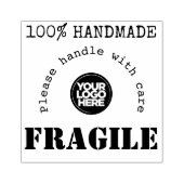 Uw Logo Fragile verzending rubberstempel + Ink Pad Rubberstempel (Afrduk)