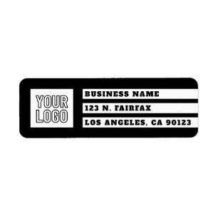 Uw Logo geometrische strepen   Zwart-wit Etiket