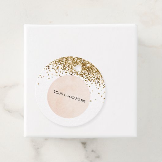 Uw Logo Gold Glitter Prijs Labels (In situ)