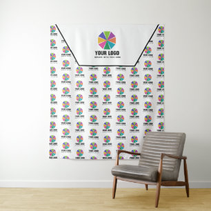 Uw Logo Groter & Patroon Promotie Achtergrond Wandkleed