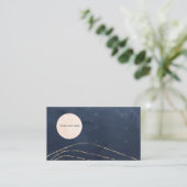 Uw Logo Here 3 Earring Display Navy & Gold Visitekaartje (Staand voorkant)