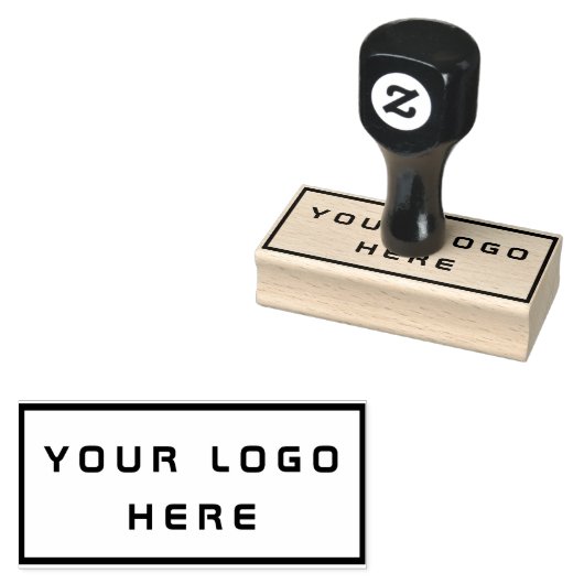 Uw Logo hier 1,5 x 3 inch Rubber Stempel (Gestempeld)