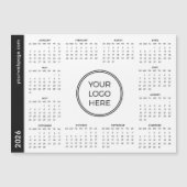Uw Logo Hier 2026 witte magnetische kalender (Voorkant)