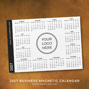 Uw Logo Hier 2027 witte Magnetische Kalender