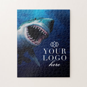 Uw Logo hier   Aangepaste haai Jigzaag Puzzle Legpuzzel