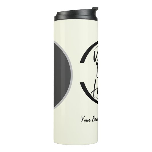 Uw logo hier Aangepaste koffiebeker Thermosbeker (Gedraaid links)