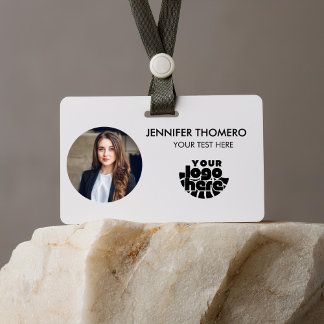 Uw Logo Hier Bedrijfs QR Code Foto Naam Badge