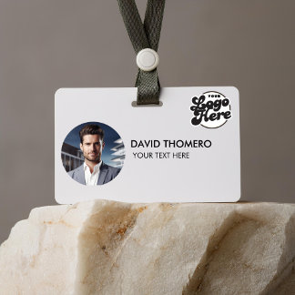 Uw Logo Hier Bedrijfs QR Code Foto Naam Badge
