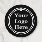 Uw Logo Hier met zwarte en witte cirkels Bedankjes Labels (Achterkant)