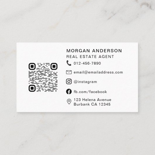 Uw Logo hier QR-codepictogrammen Professional Visitekaartje (Achterkant)