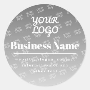 Uw Logo hier tegelpatroon grijs & wit Ronde Sticker