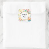 Uw Logo hier waterverf floraal Vierkante Sticker (Tas)