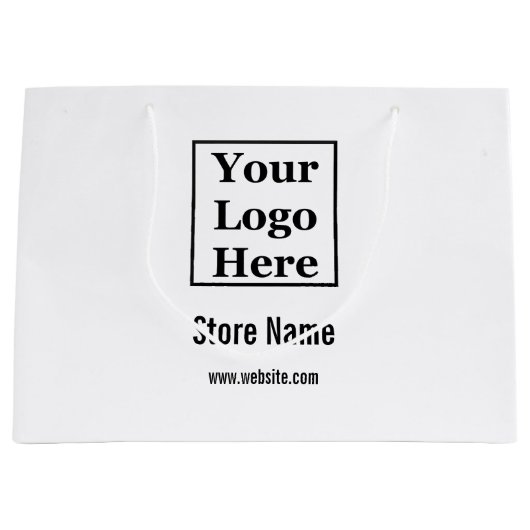 Uw Logo hier wit en zwart Groot Cadeauzakje (Voorkant)