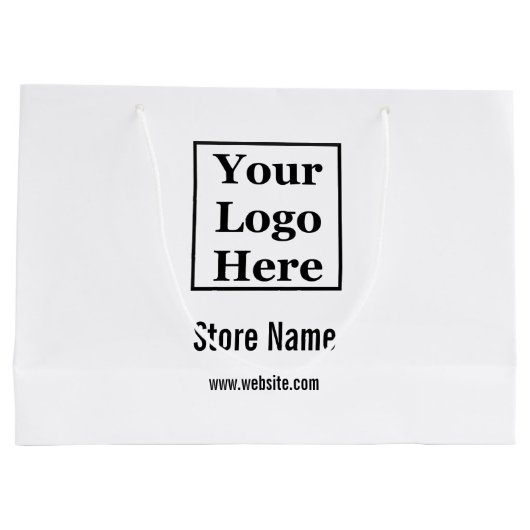 Uw Logo hier wit en zwart Groot Cadeauzakje (Achterkant)