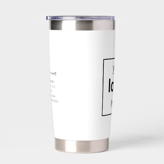 Uw Logo hier zwart-wit bedrijf Geïsoleerde Drinkbeker (Rechts)