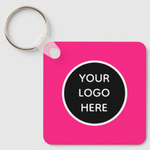 Uw Logo Hot Pink Company Elegant Business Sleutelhanger