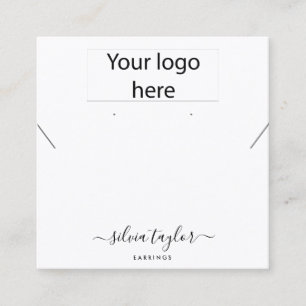 Uw logo juwelen-ketting oorenkaart vierkante visitekaartje