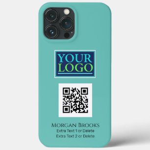 Uw Logo/Kunst/Foto, QR Code, Naam/Info op Lt Blauw iPhone 13 Pro Max Hoesje