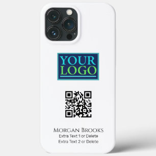 Uw Logo/Kunst/Foto, QR Code, Naam/Info op Wit iPhone 13 Pro Max Hoesje