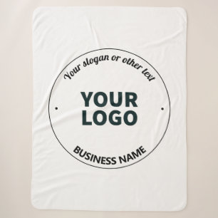 Uw logo met bewerkbaar slogan en bedrijfsnaam sherpa deken