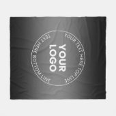 Uw Logo met bewerkbaar zwart-wit verloop Fleece Deken (Voorkant (Horizontaal))