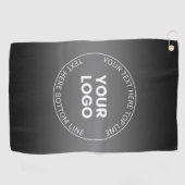 Uw Logo met bewerkbaar zwart-wit verloop Golfhanddoek (Horizontaal)