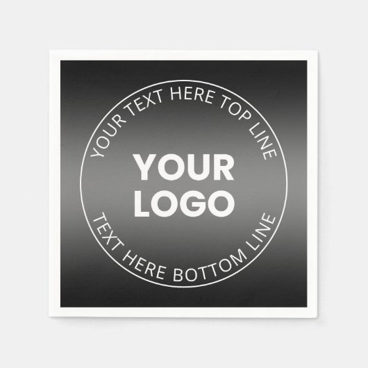 Uw Logo met bewerkbaar zwart-wit verloop Servet (Voorkant)