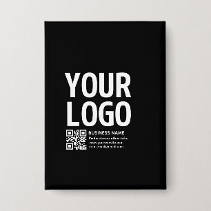 Uw logo met bewerkbare QR-code en tekst  Button