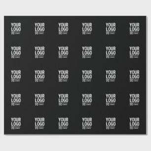 Uw logo met bewerkbare QR-code en tekst Cadeaupapier