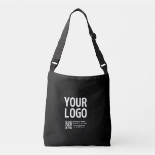 Uw logo met bewerkbare QR-code en tekst Crossbody Tas