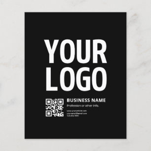 Uw logo met bewerkbare QR-code en tekst Flyer