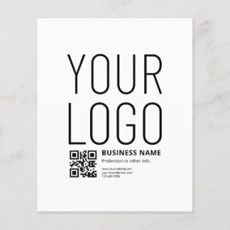 Uw logo met bewerkbare QR-code en tekst Flyer