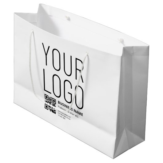 Uw logo met bewerkbare QR-code en tekst Groot Cadeauzakje (Voorkant Gekanteld)