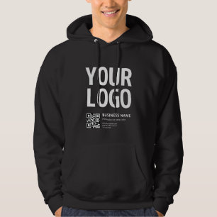Uw logo met bewerkbare QR-code en tekst Hoodie